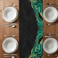 thumbnail image 6 of Green Marble Table Runner - 60 Inch Long, Kitchen Dining Table Runner Dresser Scarves, Gold Abstract Vintage Modern Ombre Art Farmhouse Decor for Coffee Tables Wedding Party Banquet, 6 of 8
