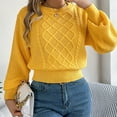 thumbnail image 5 of HomeGardon Women's Sweaters Sweaters for Women Long Sleeves Blouse Knitted Round Neck Pullover Sweater Tops, 5 of 8
