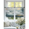 thumbnail image 4 of Cloud Effect Sheer Curtains 54 Inches Long 2 Panels Modern Watercolor Marble Texture Light Filtering Semi Sheer Window Curtains Drapes for Bedroom Living Room 52"x54", 4 of 7