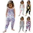 thumbnail image 4 of Utoimkio Clearance Toddler Baby Girls Jumpsuit One Piece Casual Print Sleeveless Strap Romper Harem Pant with Pockets Summer Outfit Clothes, 4 of 4