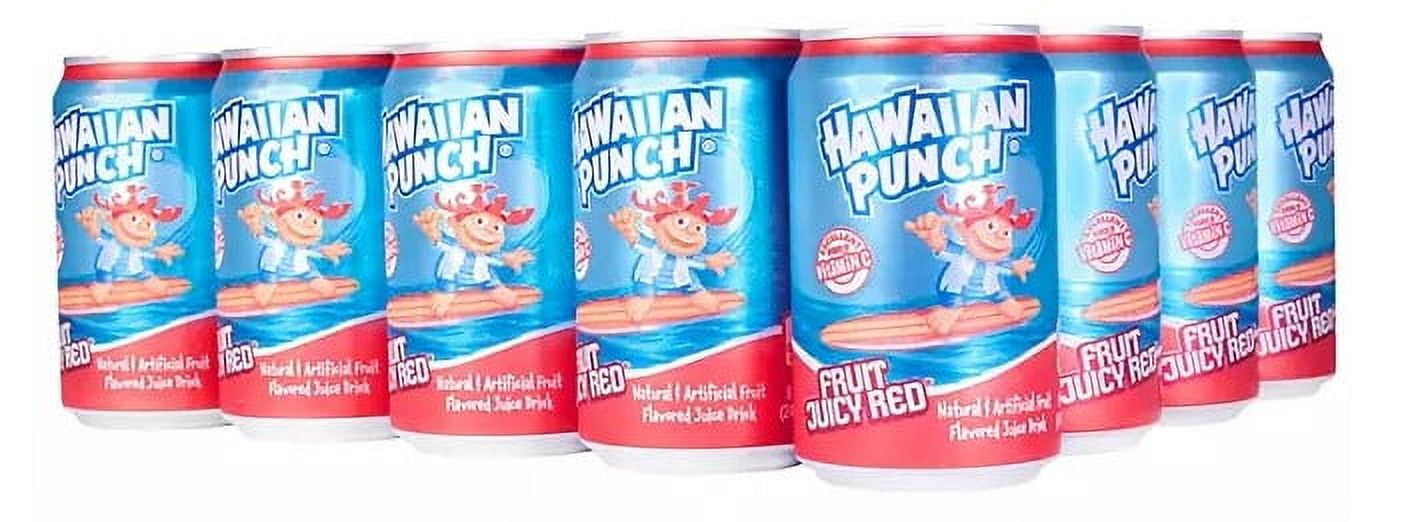Hawaiian Punch Fruit Juicy Red, Fruit Punch Juice Drink, 8 fl oz Aluminum Cans, Shelf-Stable