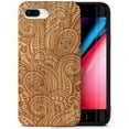 thumbnail image 1 of Case Yard Wooden Case Outside Soft TPU Silicone, Slim Fit Shockproof Wood Protective Phone Cover for Girls Boys Men and Women, Supports Wireless Charging Paisley Design case for iPhone-8-Plus, 1 of 7