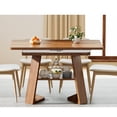 thumbnail image 3 of 47–67 Inch Extendable Dining Room Table for 4–6, Rectangular Wooden Kitchen Table with Removable Leaves, Storage Shelf, Walnut, 3 of 7