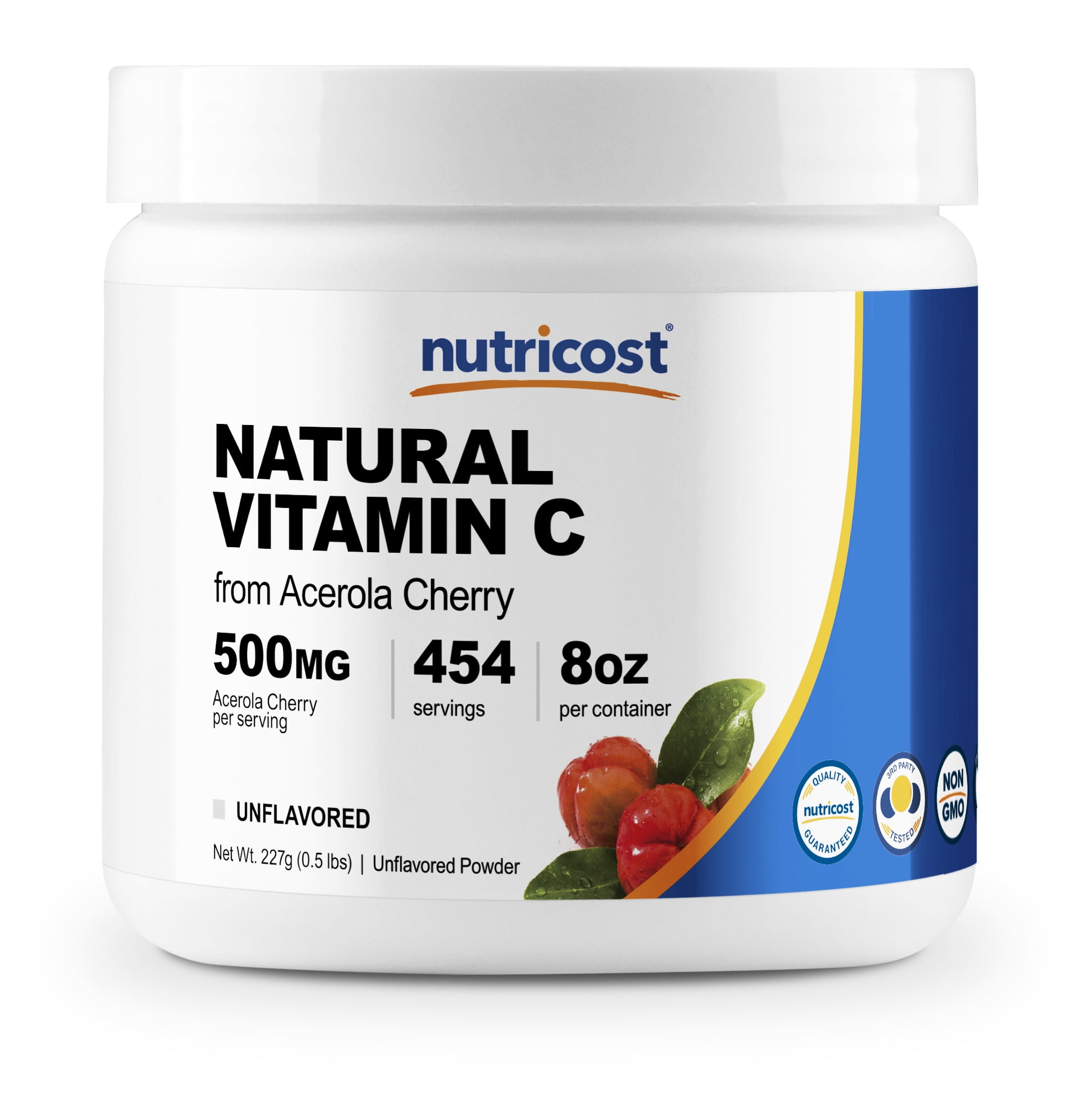Nutricost Natural Vitamin C Acerola Cherry Powder 0.5 LB Gluten