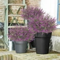 thumbnail image 2 of 8 Bundles Fake Flowers Artificial Lavender Faux Plastic Flowers for Home Wedding Kitchen Garden Patio Window Box Decoration (Fushia), 2 of 7