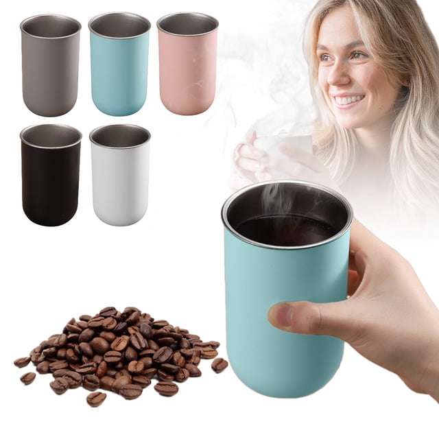 Xihbxyly Artículos En Liquidación Taza de Acero Inoxidable Enjuague Bucal, Taza de Acero Inoxidable para Leche, Taza de Café, Tarros de Acero Inoxidable Portátiles para La Familia, Vasos para Cepilos