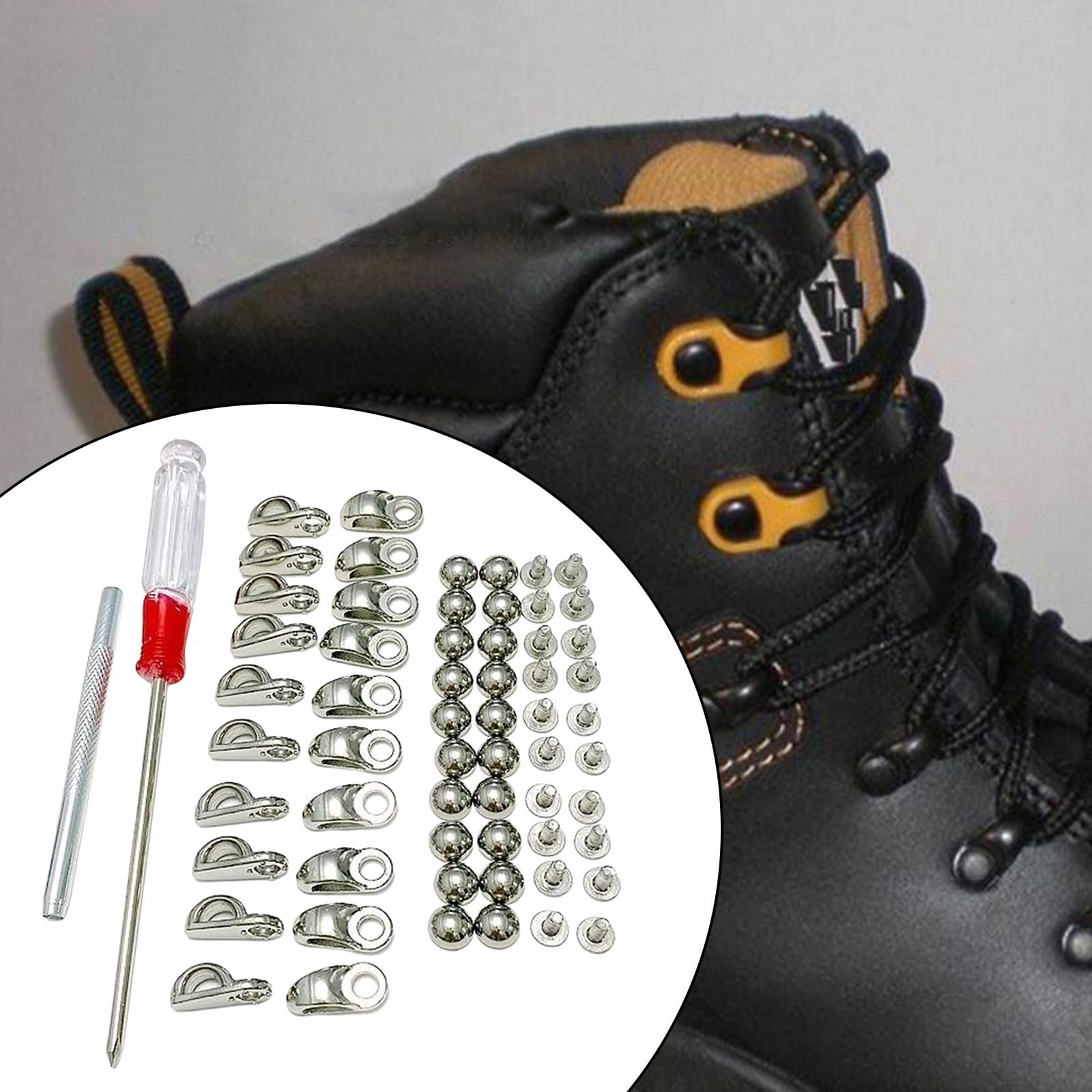 NOLITOY 4 Sets Shoe Boots Diy Buckle Shoe Repair Boot Eyelet Repair Kit  Restorer Tool Grommet Tool Kit Snap Rivet Setter Leather Laces for Boots  Boot