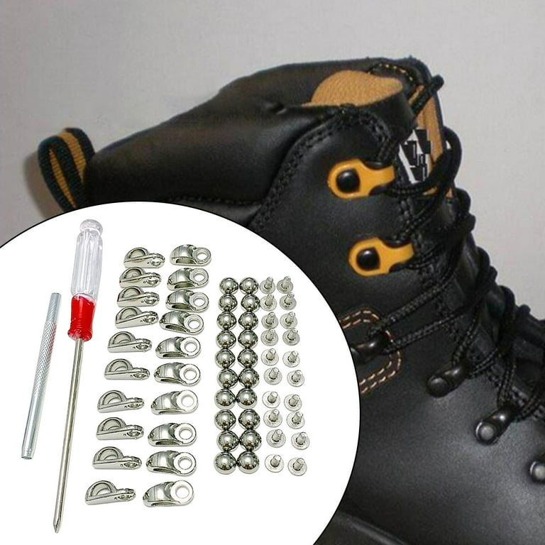 CORHAD 4 Sets shoe boots DIY buckle boots hook hotfix tool leather shoe  laces boot hooks fixing tool boot eyelet repair kit Snap Rivet Setter boot