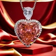 thumbnail image 2 of S925 sterling silver artificial high carbon diamond 15*15  Papalacha Love heart Eternal Pendant, 2 of 8