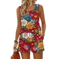 thumbnail image 2 of Two Piece Outfits Women 4th Of July Sets America 250 Years Anniversary Sleeveless Tank Top Shirts Shorts Sets Square Neck Beach Vacation Patriotic Sets, 2 of 8