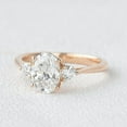 thumbnail image 2 of Cora Jewellery 1.35CT Oval Moissanite Three Stone Engagement Ring For Women, 14K Rose Gold, 2 of 6