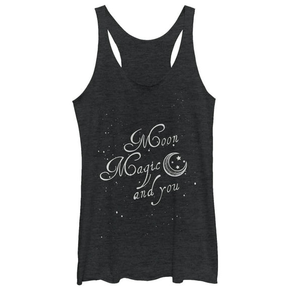 Women's CHIN UP Moon Magic  Racerback Tank Top Black Heather Medium