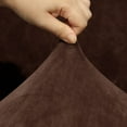 thumbnail image 3 of SHANNA Stretch Velvet Corner Sofa Cover 1-Piece Corner Seat Recliner Sofa Slipcover for Sectional Recliner Sofa L Shape Sofa Additional Seat Cover, Brown, 3 of 9