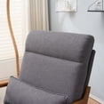 thumbnail image 4 of IVV Mid-Century Modern Accent Chair with Wasit Pillow and Padded Seat, High Back Linen Fabric Upholstered Lounge Armchair with Solid Wood Frame for Living Room, Bedroom, Balcony, Gray, 4 of 10