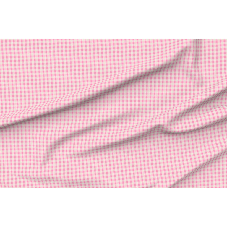Denim Fabric Fat Quarter - Pink Gingham Spring Picnic Easter