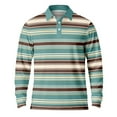 thumbnail image 5 of Fnnxeal Big & Tall Men's Long Sleeve Striped Polo Shirt - 3XL, Mint Green, 100% Polyester, Wrinkle-Resistant Quick-Drying for Casual/Work, 5 of 7