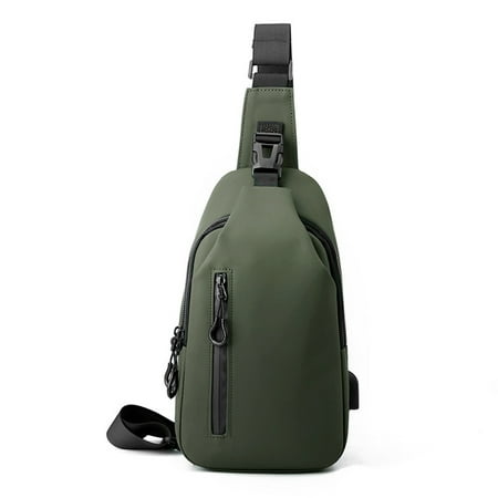 Marryso Shoulder Crossbody Sling Bag Leather Bra Bag Men s-body Motorcycle Chest Bag Trend-body Bag Men s Chest Bag