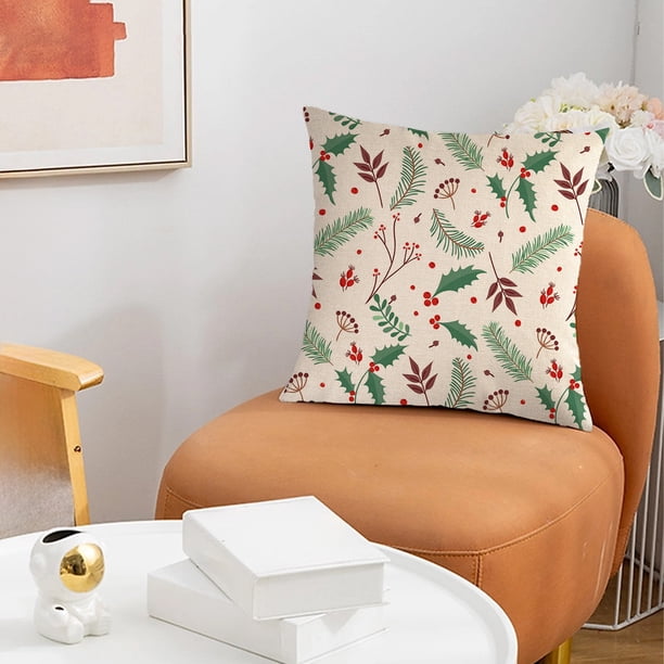 Juegos de colcha y cubrecama Funda de almohada estampada Terciopelo melocotón Funda de cojín navideña Decoración del hogar Funda de almohada melocotón
