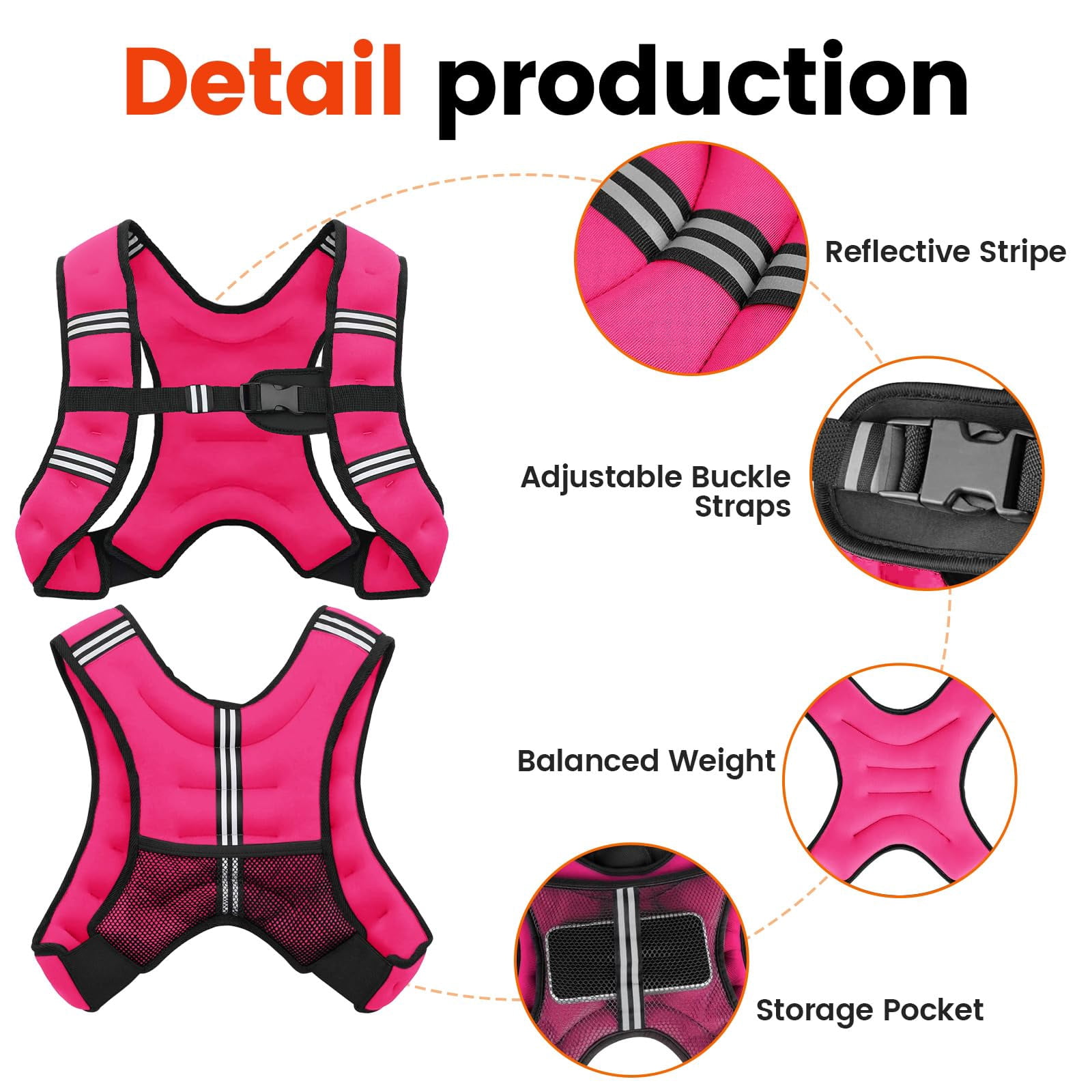 Pink 8 Lb Weighted Vest for Strength Running Workout Jogging Walking