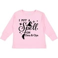 thumbnail image 3 of Inktastic I Put a Spell on Oma and Opa Witch Hat and Broom Boys or Girls Long Sleeve Toddler T-Shirt, 3 of 5