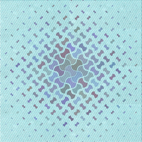 Ahgly Company Machine Washable Indoor Square Transitional Denim Blue Area Rugs, 8' Square