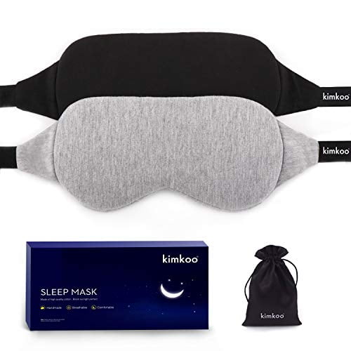 Kimkoo Cotton Sleep MaskSleeping Mask Blocking Out Light Perfectly for Women and Men, Soft and