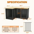 thumbnail image 3 of NARTRU Large L Shaped Corner Double Dog Crate Kennel Furniture with Divider for 2 Medium or Large Dogs Indoor, Black, 3 of 8