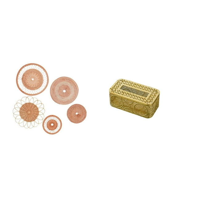 Manualidades de pared,Decoración de pared colgante. Ratán tejido artesanal.,Juego de decoración de pared Adorno decorativo para colgar en la pared,caja de pañuelos,Dispensador de pañuelos