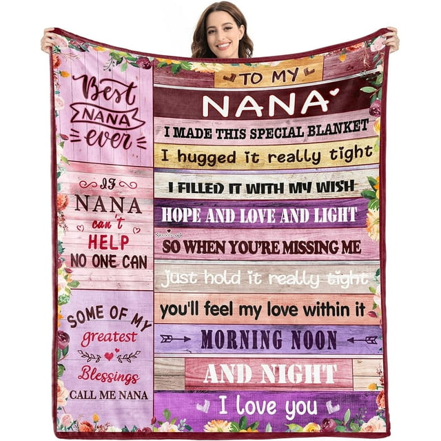 LHSHID Nana Gifts BlanketNana Birthday GiftsGifts for Nana from Grandchildren GranddaughterXmas Gifts for Nana GrandmaNana Gifts from GrandkidsBest Nana Ever Gifts Throw Blanket 30"x40"