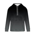 thumbnail image 3 of ZCFZJW Ombre Hoodie Tops for Men Trendy Fall Winter Long Sleeve Casual Drawstring Hooded Outwear Coat Trendy Plush Thick Warm Pullover Sweatshirts with Pocket Black XL, 3 of 4