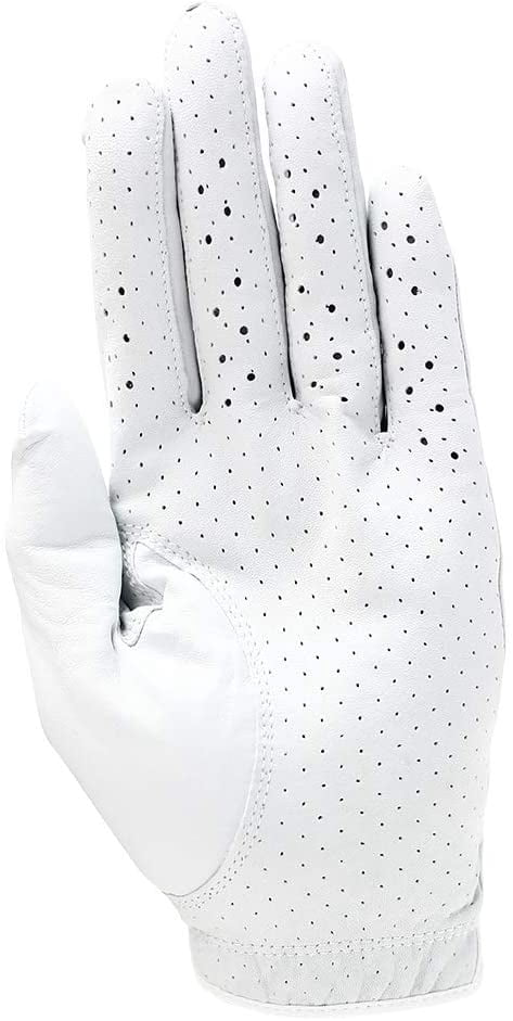 Rife Golf Mens Pro Tour White Super Premium Cabretta Leather Golf Gloves Comfort Fit Breathable Ventilation for Maximum Feel - 9 Pack (X Large, Right)