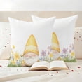 thumbnail image 3 of Yellow Gnomes Outdoor Waterproof Pillow Covers, Spring Floral Pastoral Decorative Square Throw Pillowcase Sofa Cushion Sham for Patio/Couch/Chair, 26"x26" 2 Pack, 3 of 8