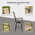 thumbnail image 5 of Newboti Furniture Set of 2 Outdoor Swivel Bar Stools with Armrests, Bar Height Patio Chairs with Steel Frame for Balcony, Poolside, Backyard, Brown BN.3239, 5 of 9