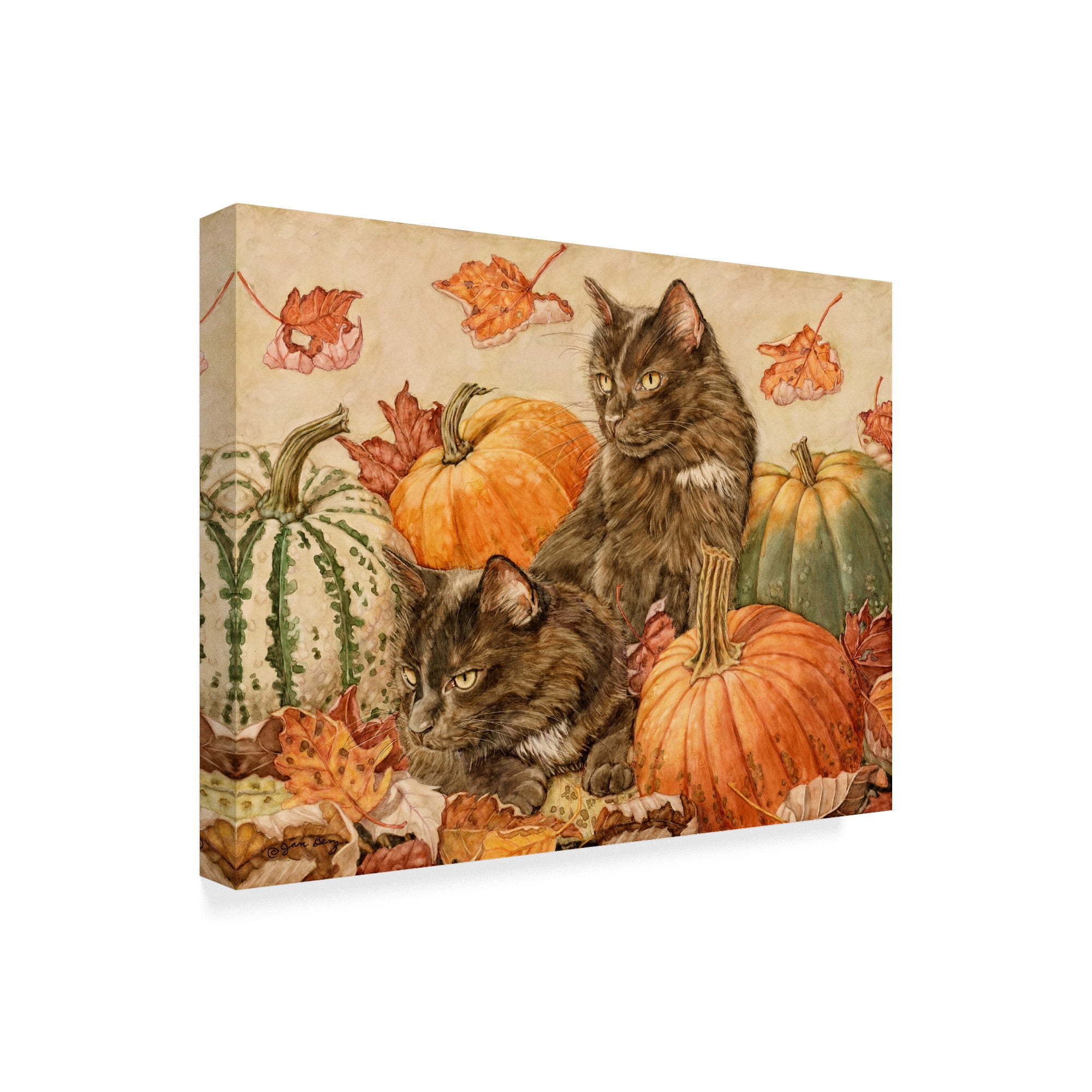 Trademark Fine Art 'Double Trouble Cats' Canvas Art by Jan Benz