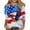 Multicolor#4, variant on Women's 4th of July T-Shirt Patriotic American Eagle Flag Print 3/4 Sleeve Crew Neck Top, Vintage Distressed USA Pride Casual Summer Tee, Plus Size S-5XL