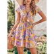 thumbnail image 5 of Vestido PRETTYGARDEN 2025 Floral Naranja Mini con Escote en V M, 5 of 8