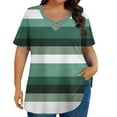 thumbnail image 5 of DailyTrove Women's Gradient Stripe V-Neck Short-Sleeve Top - Trendy Everyday Casual & Vacation Wear, 5 of 6