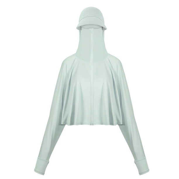 Ropa de protección solar Ropa de protección solar Verano IceSilk Manga larga Protectores contra erupciones Transpirable Pesca al aire libre Correr Deportes Protector solar Sudadera con capucha Pr