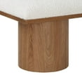 thumbnail image 4 of Meridian Furniture Pavilion Cream Boucle Fabric Bench, 4 of 7