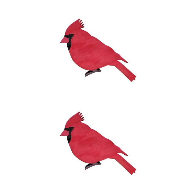 Bewildely Accesorio de pájaro cardenal rojo, adornos artesanales de estilo Simple exquisito, decoración de Navidad, adorno de Festival, 1 PC 2Conjunto
