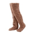thumbnail image 1 of Calcetines peludos por encima de la rodilla, calcetines tipo pantuflas, calcetines cálidos para dormir en casa en invierno, calcetines hasta el muslo Longitud de pierna 55cm, 1 of 9