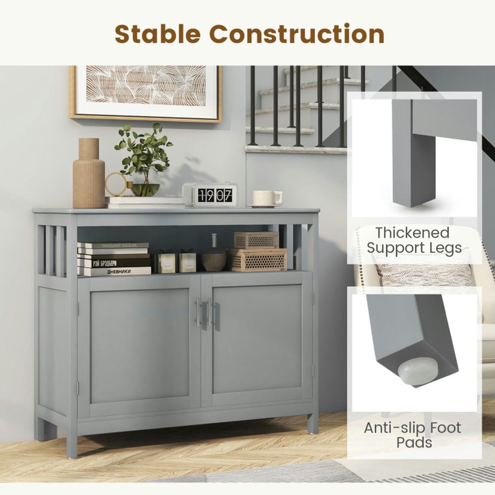 Finihen Kitchen Storage Cabinet, Buffet Sideboard, Kitchen Buffet Server Sideboard Storage Cabinet with 2 Doors and Shelf, for Dining Room, Kitchen, Living Room, Gray Finihen Kitchen Storage Cabinet, Buffet Sideboard, Kitchen Buffet Server Sideboard Storage Cabinet with 2 Doors and Shelf, for Dining Room, Kitchen, Living Room, Gray