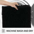 thumbnail image 2 of Evlmd Bathroom Rugs, Extra Soft Absorbent Shaggy Chenille Bath Rugs, Non-Slip Black Bath Mats for Bathroom Floor Tub and Shower, Home Decor Accessories, 24" X 59", 2 of 7
