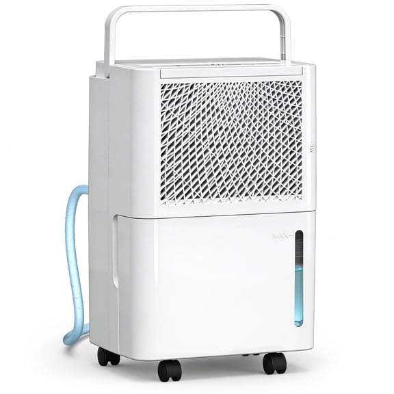 HUMSURE 20 Pints  (DOE) Dehumidifier for Basement with Drain Hose, Covers up to 2500 Sq. Ft Dehumidifiers for Home, Auto Defrost, 24-Hour Timer, White  (MAX 30 Pint at 95°F, 90%RH)