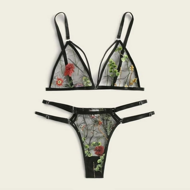 Women's Underwear Set Embroidery