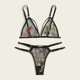thumbnail image 4 of Gibobby Conjunto de lencería de encaje Ropa interior de mujer Encaje S-3XL Tanga Sujetador Bordado Flor Tanga Lencería Nuevo conjunto Íntimos(Negro, G), 4 of 5