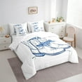 thumbnail image 3 of Manfe Cowgirl Cowboy Boot Child Bedding Comforter Set 7-Piece, White Blue Cartoon King Bedding Sets, Kawaii Princess Ribbon Bow Reversible Bed Sheets, Lightweight Room Decor, 3 of 7