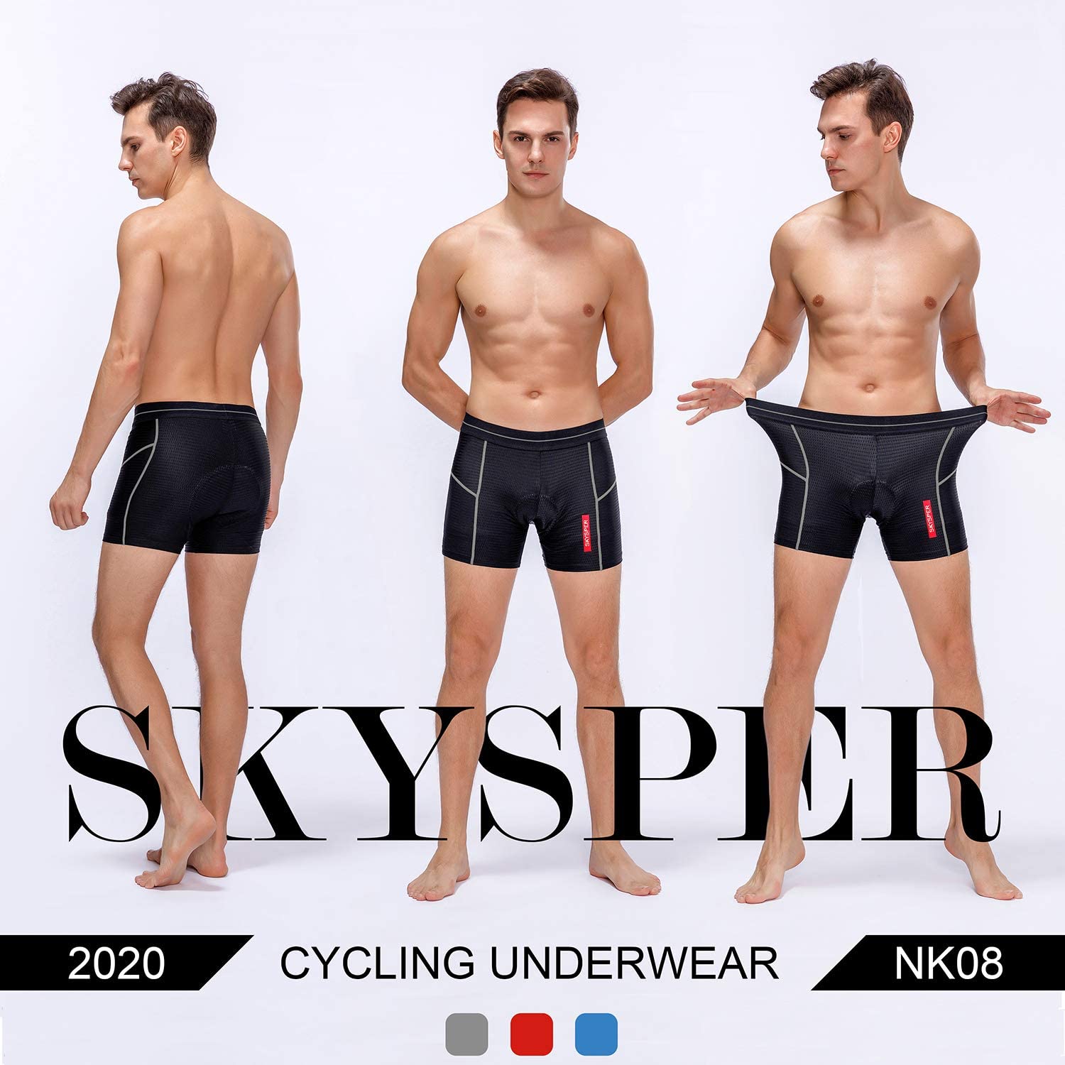 SKYSPER Cycling Shorts Men Padded Gel 