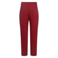 thumbnail image 4 of Girls School Uniform Pants Classic Khaki Straight Leg Flat Front Stretch Twill Trousers Chino Slacks Kids Red, 4 of 9