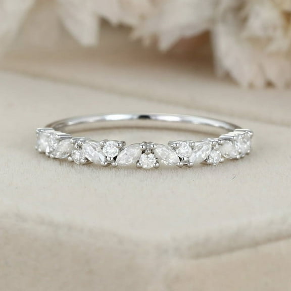 Eclet Jewels 1.4 Ct Marquise Cut Diamond Rings - White Gold Over 14K Rings - Bezel Set Engagement Diamond Ring - Gorgeous Anniversary Gifts for Women's - Multi-Stone Stacking Engagement Rings for Her